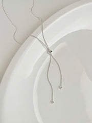 Ribbon Slide Snake Chain Necklace (2Colors) 2WAY