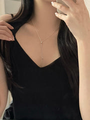 Ribbon Slide Snake Chain Necklace (2Colors) 2WAY