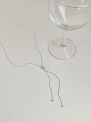 Ribbon Slide Snake Chain Necklace (2Colors) 2WAY