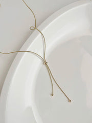 Ribbon Slide Snake Chain Necklace (2Colors) 2WAY