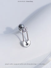 キュービックセーフティピンドロップボディピアス 16G 軟骨ピアス アレルギー対応 サージカルステンレス