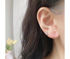 Mini AB Heart Cubic Ring Earrings 18G (1mm)