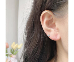 Mini AB Heart Cubic Ring Earrings 18G (1mm)