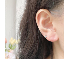 Mini AB Heart Cubic Ring Earrings 18G (1mm)