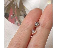 Mini AB Heart Cubic Ring Earrings 18G (1mm)