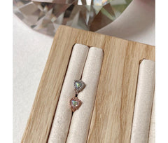 Mini AB Heart Cubic Ring Earrings 18G (1mm)