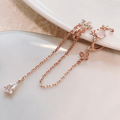 ピンク原石 花 蝶 チェーン イヤーカフ (2Color) - 4MiLi (フォーミリ)