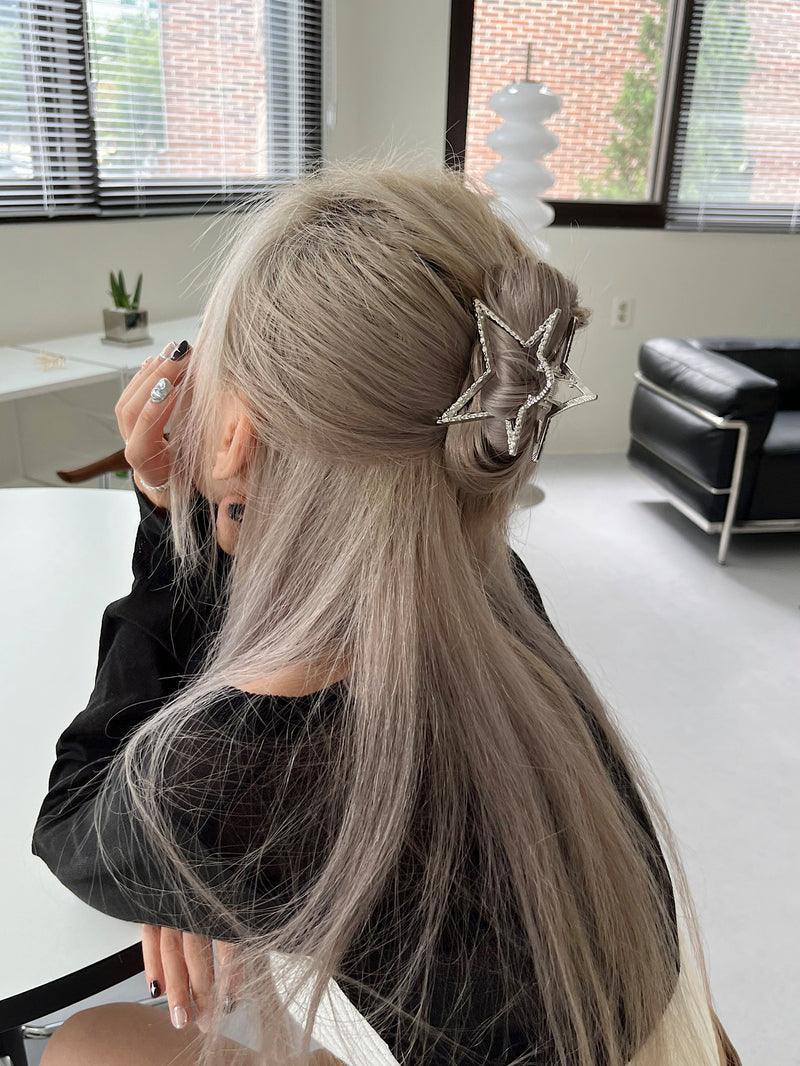 テクスチャ スター 星 メタル ヘア ヘアクリップ (2Color) - 4MiLi (フォーミリ)