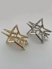 テクスチャ スター 星 メタル ヘア ヘアクリップ (2Color) - 4MiLi (フォーミリ)