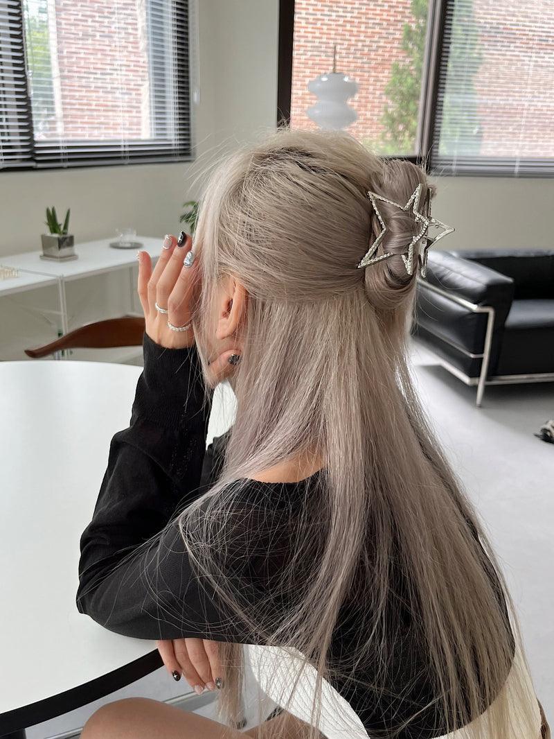 テクスチャ スター 星 メタル ヘア ヘアクリップ (2Color) - 4MiLi (フォーミリ)