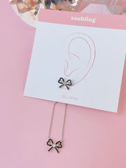 ブラック キュービック リボン ネックレス (2Color) - 4MiLi (フォーミリ)