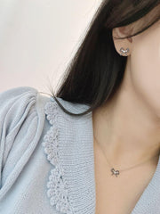 ブラック キュービック リボン ネックレス (2Color) - 4MiLi (フォーミリ)