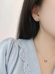 ブラック キュービック リボン ネックレス (2Color) - 4MiLi (フォーミリ)