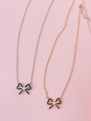 ブラック キュービック リボン ネックレス (2Color) - 4MiLi (フォーミリ)