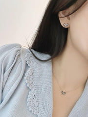 ブラック キュービック リボン ネックレス (2Color) - 4MiLi (フォーミリ)