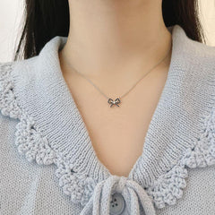 ブラック キュービック リボン ネックレス (2Color) - 4MiLi (フォーミリ)