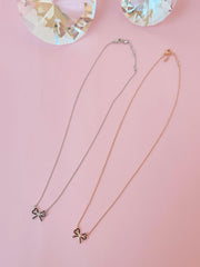 ブラック キュービック リボン ネックレス (2Color) - 4MiLi (フォーミリ)