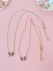 ブラック キュービック リボン ネックレス (2Color) - 4MiLi (フォーミリ)