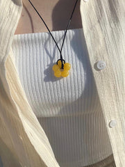 アクリル フラワー レザー ネックレス (4Color) - 4MiLi (フォーミリ)