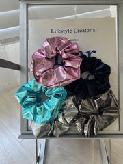 メタリック シルバー シュシュ (5Color) スクランチー - 4MiLi (フォーミリ)