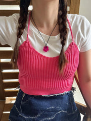 アクリル フラワー レザー ネックレス (4Color) - 4MiLi (フォーミリ)