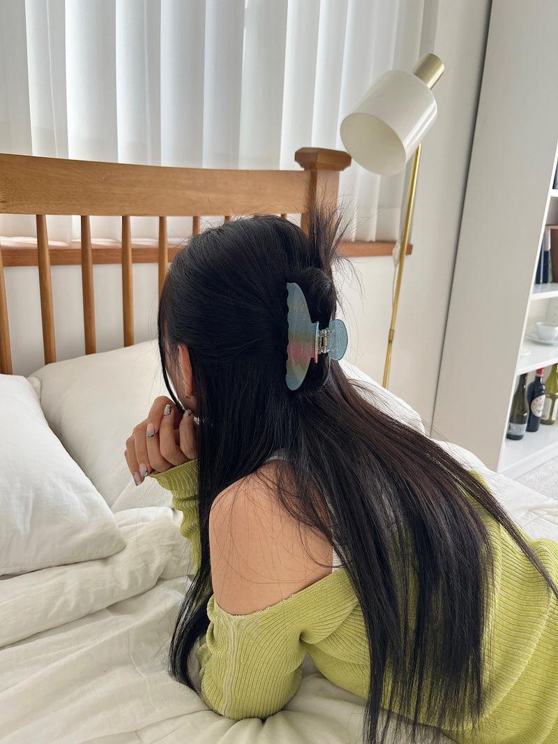 グリッター パール 半月 ヘアクリップ (6color) - 4MiLi (フォーミリ)