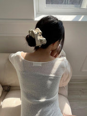 シルバーボール ポイント レザー スクランチ シュシュ(3color) - 4MiLi (フォーミリ)