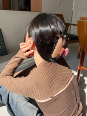 グリッター パール 半月 ヘアクリップ (6color) - 4MiLi (フォーミリ)