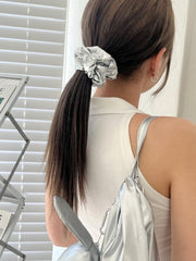 メタリック シルバー シュシュ (5Color) スクランチー - 4MiLi (フォーミリ)