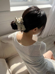 シルバーボール ポイント レザー スクランチ シュシュ(3color) - 4MiLi (フォーミリ)