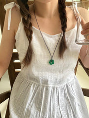 アクリル フラワー レザー ネックレス (4Color) - 4MiLi (フォーミリ)