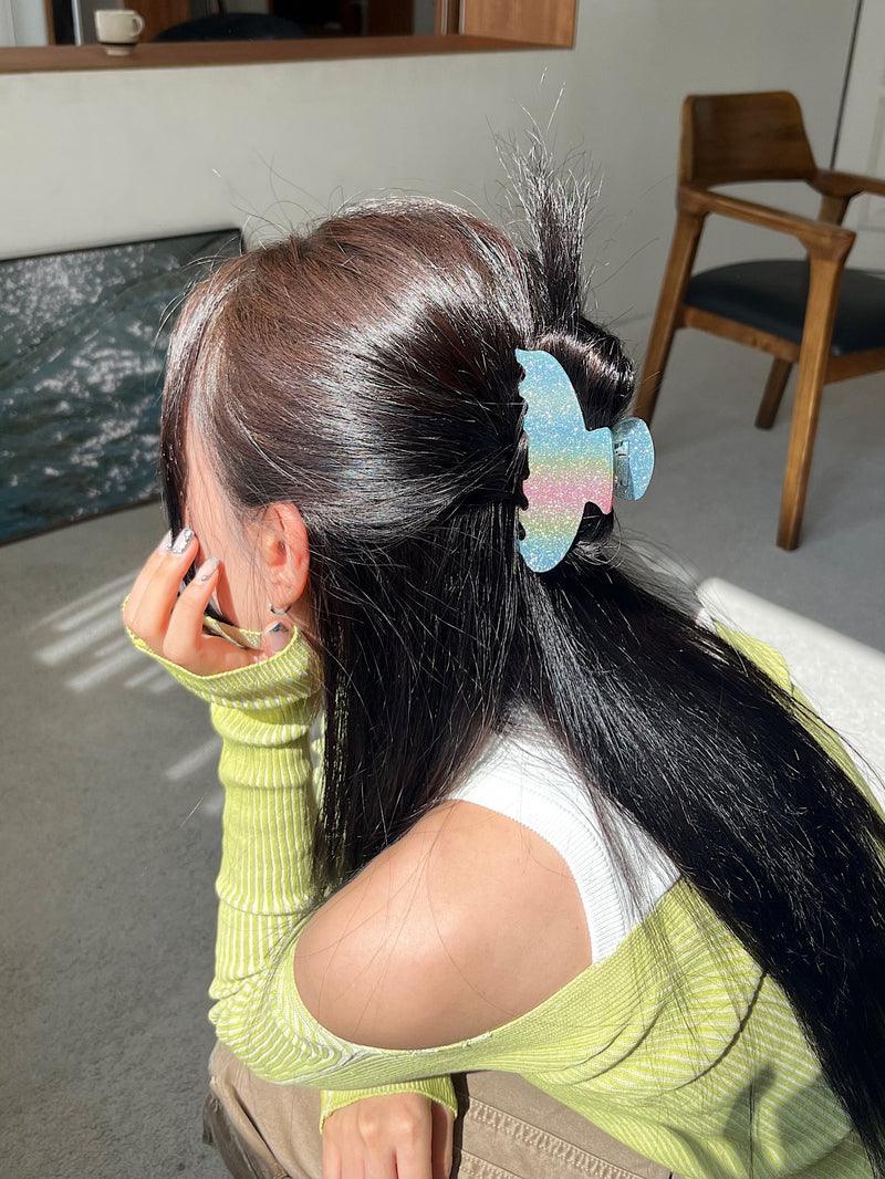 グリッター パール 半月 ヘアクリップ (6color) - 4MiLi (フォーミリ)