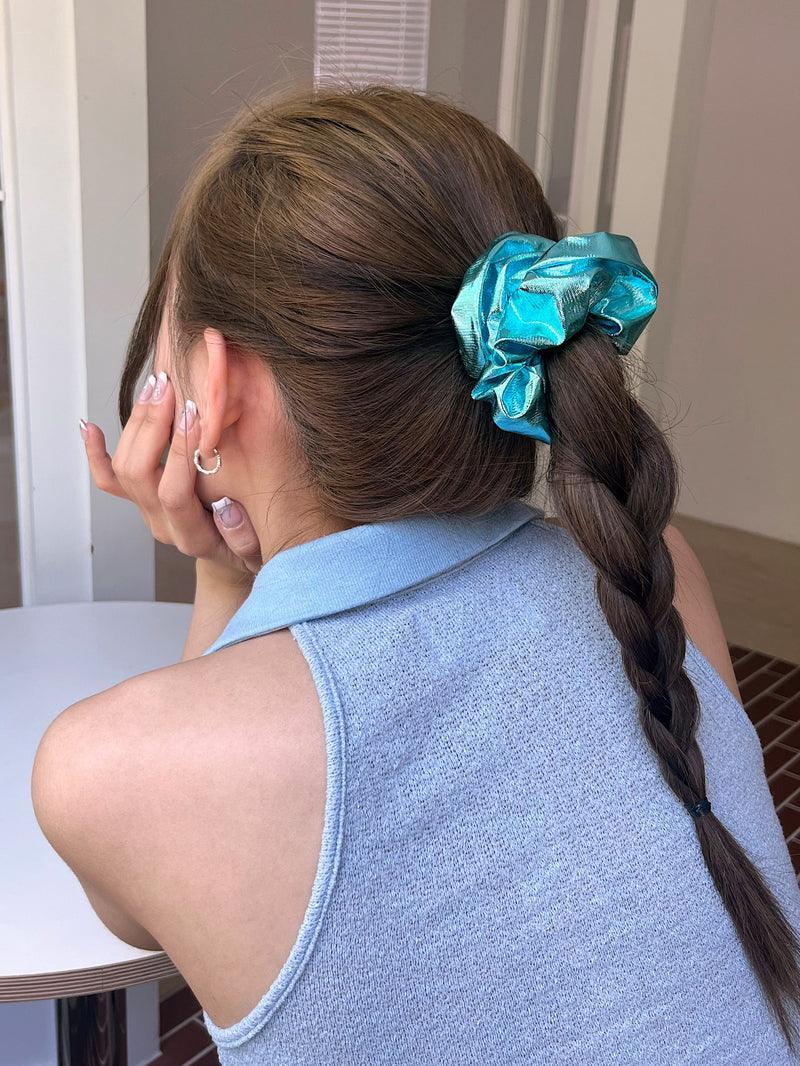 メタリック シルバー シュシュ (5Color) スクランチー - 4MiLi (フォーミリ)