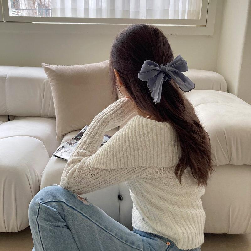 グロッシーリボンツーウェイ シュシュ (7Color) スクランチー - 4MiLi (フォーミリ)