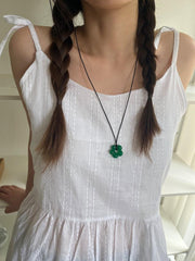 アクリル フラワー レザー ネックレス (4Color) - 4MiLi (フォーミリ)