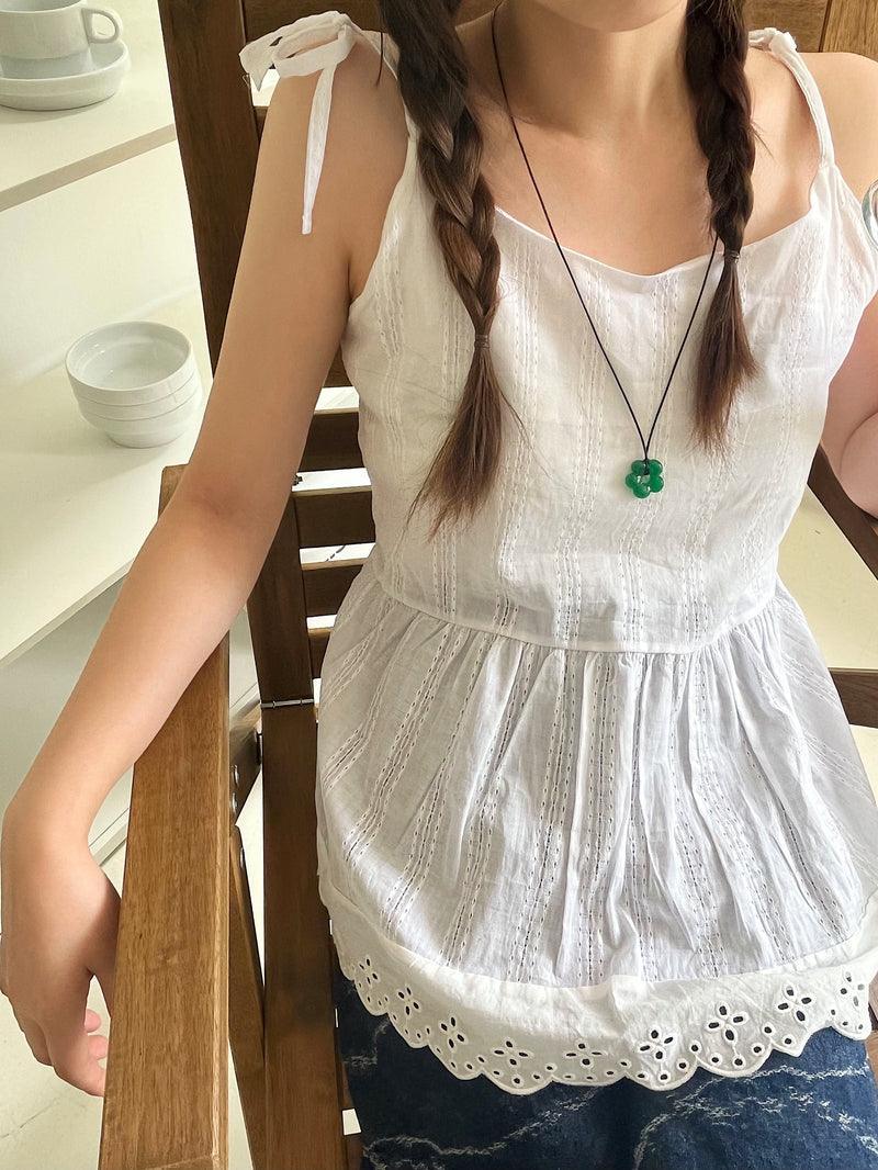 アクリル フラワー レザー ネックレス (4Color) - 4MiLi (フォーミリ)