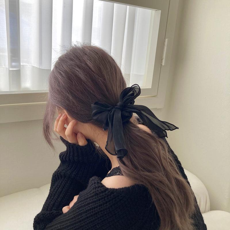 グロッシーリボンツーウェイ シュシュ (7Color) スクランチー - 4MiLi (フォーミリ)