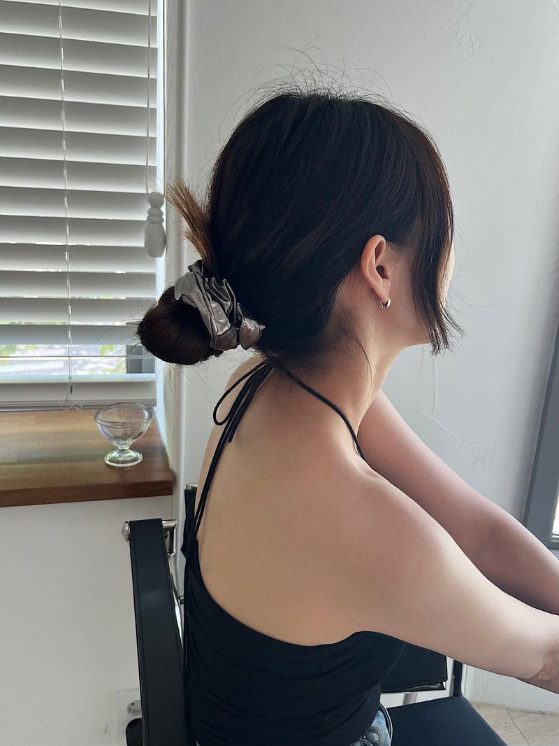 メタリック シルバー シュシュ (5Color) スクランチー - 4MiLi (フォーミリ)