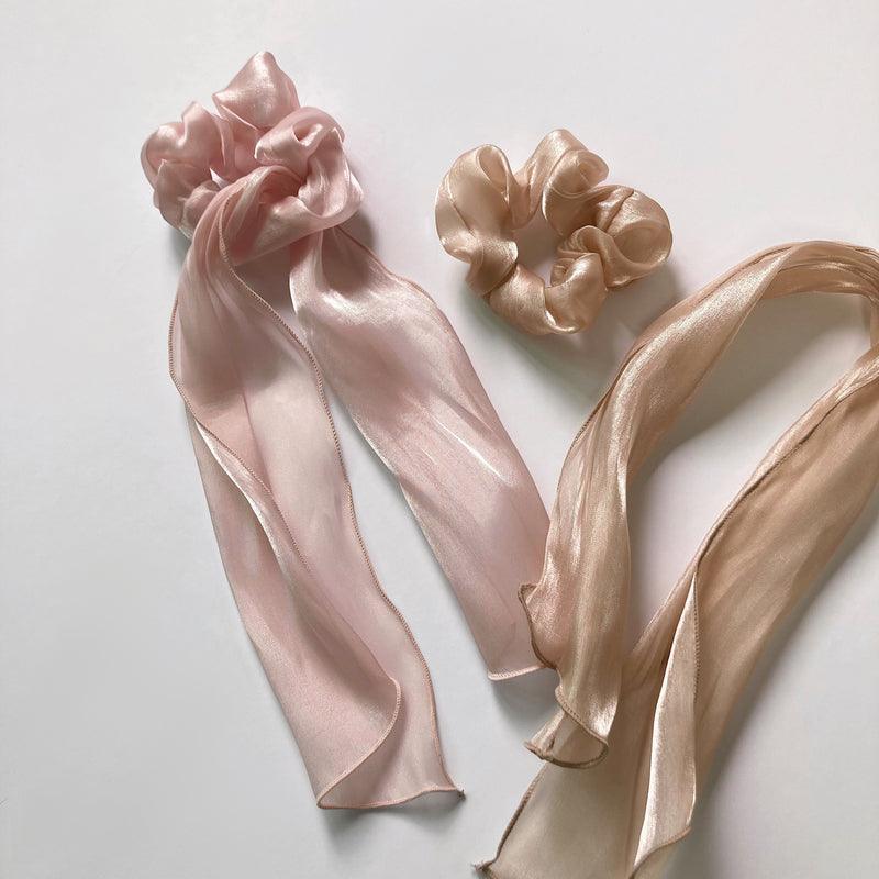 グロッシーリボンツーウェイ シュシュ (7Color) スクランチー - 4MiLi (フォーミリ)