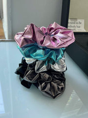 メタリック シルバー シュシュ (5Color) スクランチー - 4MiLi (フォーミリ)