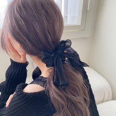 グロッシーリボンツーウェイ シュシュ (7Color) スクランチー - 4MiLi (フォーミリ)