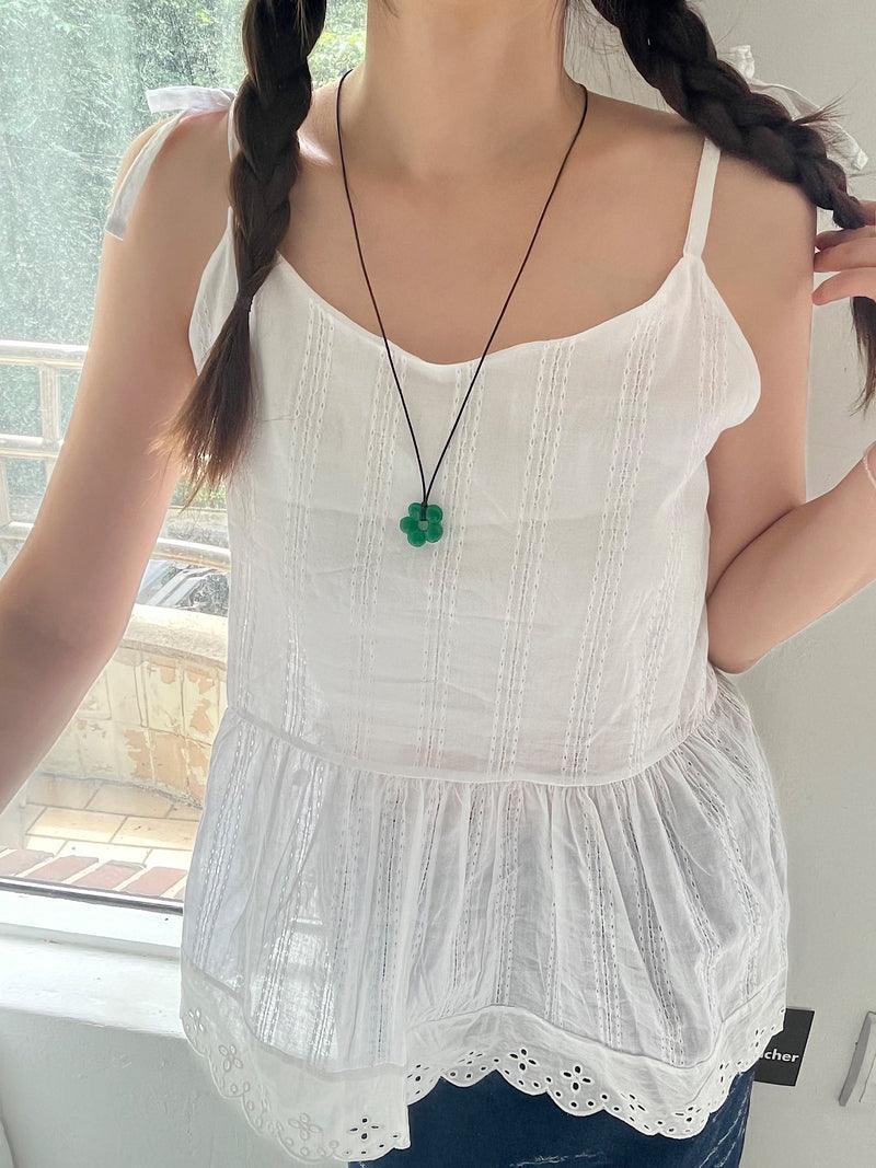 アクリル フラワー レザー ネックレス (4Color) - 4MiLi (フォーミリ)