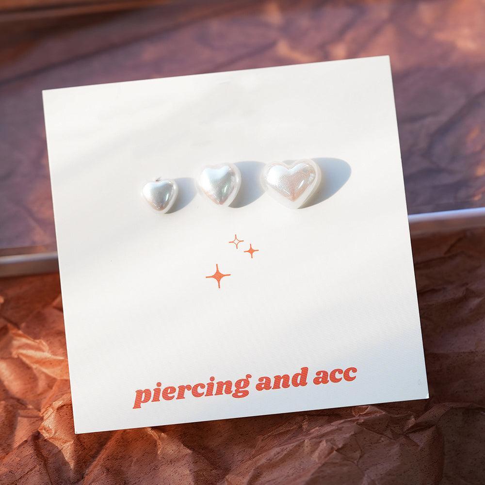 【即納】パールハートピアッシング (3Size) 16G - 4MiLi (フォーミリ)