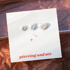 【即納】パールハートピアッシング (3Size) 16G - 4MiLi (フォーミリ)