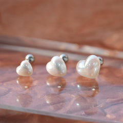 【即納】パールハートピアッシング (3Size) 16G - 4MiLi (フォーミリ)