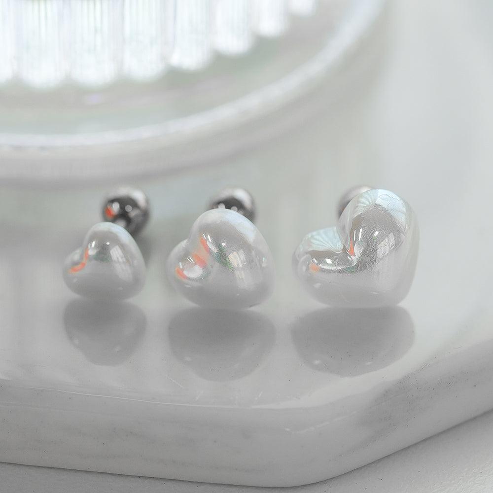 【即納】パールハートピアッシング (3Size) 16G - 4MiLi (フォーミリ)