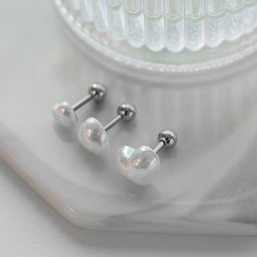 【即納】パールハートピアッシング (3Size) 16G - 4MiLi (フォーミリ)