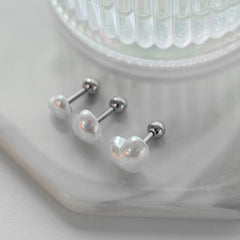 【即納】パールハートピアッシング (3Size) 16G - 4MiLi (フォーミリ)