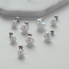 【即納】パールハートピアッシング (3Size) 16G - 4MiLi (フォーミリ)