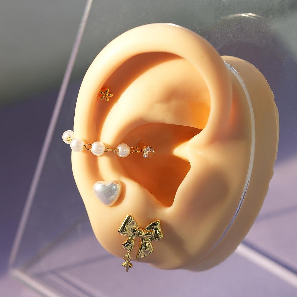 【即納】パールハートピアッシング (3Size) 16G - 4MiLi (フォーミリ)